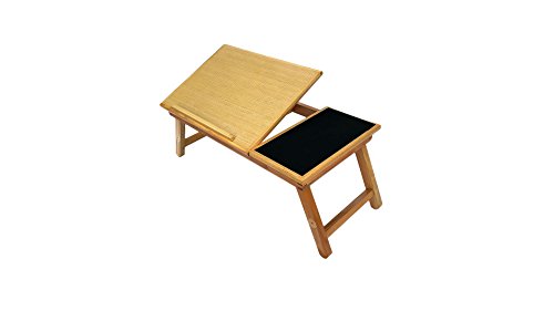 Space Saver Solid Wood Laptop Bed Tray Multiuse Laptop Table Desk W/built-in Mouse Pad Supports up to 18.4