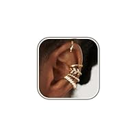 Morfetto Ear Cuff Gold für Damen 5Paar Ohrringe Ohne Ohrloch Ohrclips Damen Ohne Ohrlöcher Ohrmanschette Silber Ohrringe Vergoldet Fake Piercings-CZ