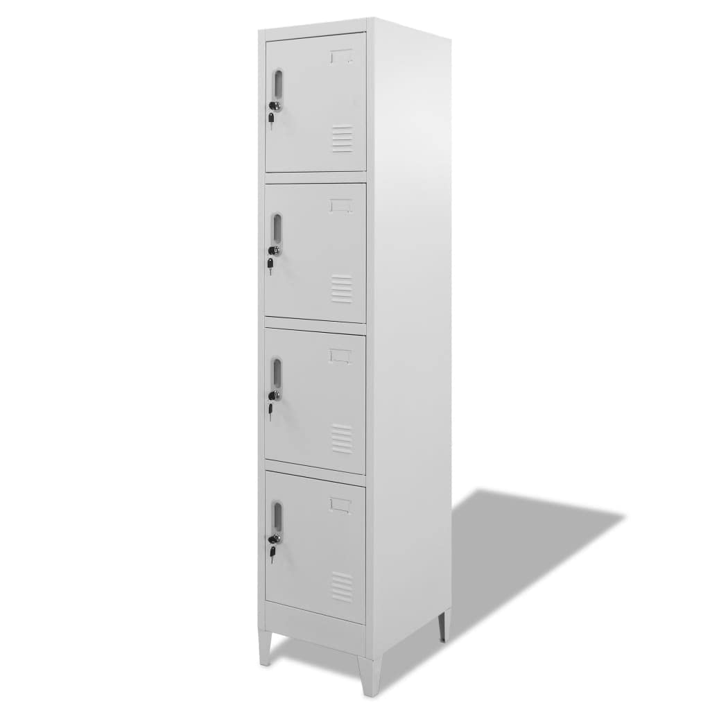 Schließfachschrank,Spind ​Metallschrank Umkleideschrank Metallspind Lagerschrank Mehrzweckschrank,für Umkleideräume,Büro,Schule,mit 4 Fächern 38 x 45 x 180 cm