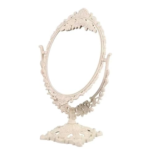 ESHDGFYB Miroir Double Face de Style Vintage européen, Miroir de Chambre à Coucher Princesse, Miroir de courtoisie pivotant de Bureau, Miroir de Bureau Double Face de Type Simple