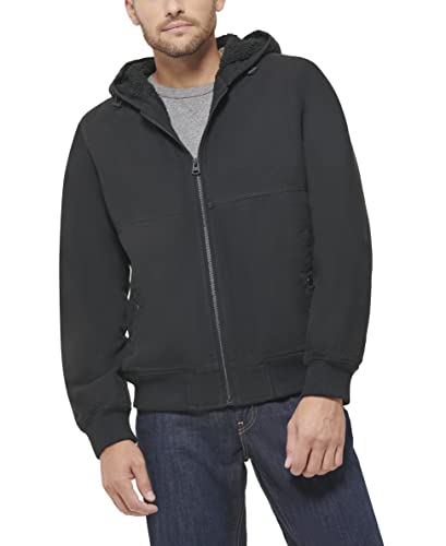 Image of Levi's mens Workwear Cotton Canvas Hoody Bomber Jacket (Regular & Big & Tall Sizes)