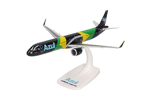 Herpa Maquette Avion Airbus A321neo “Brazilian Flag Livery” – PR-YJE, echelle 1/200, Snap-fit Model, pièce de Collection, d'avion avec Support, Figurine...