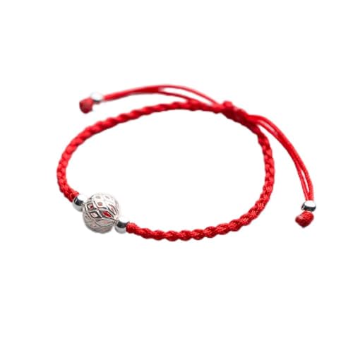 Bracelet d'amitié porte-bonheur en fil rouge et argent pour femme