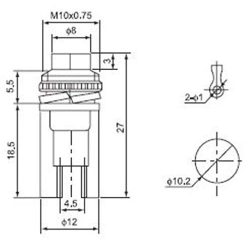 Interrupteur à bouton-poussoir 10mm 6 couleurs pour télécommande et commande de circuits - 7