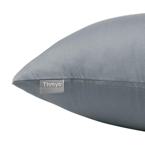 Thmyo Cotton Solid Decorative Throw Pillow Covers Dark Grey 18x18 inch by Thmyo - Used condition - Image 8