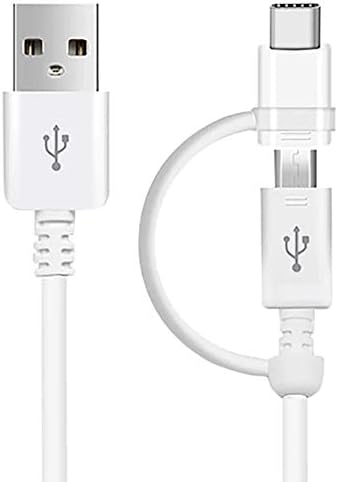 Full 5A USB Data Cable Works for Xiaomi Xiaomi Redmi Note 11 Pro with MicroUSB and USB Type-C Adapter for True Dual Fast Quick Charge Speeds! (White)