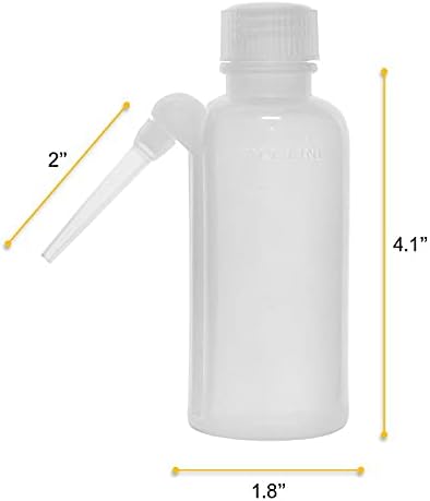 Miniatura 4 de EISCO Botella de lavado, 4.2 fl oz, polietileno, translúcido, irrompible, tapón de rosca con boquilla para dispensar laboratorios de líquidos