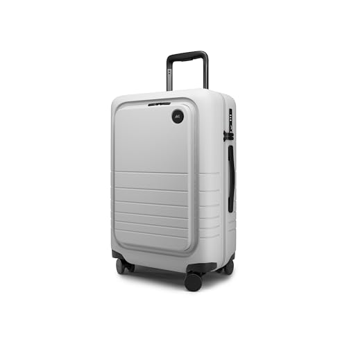 Image of Monos Carry-On Pro Plus Luggage 23 Inch - Hardside Spinner Suitcase with TSA Lock & Laptop Front Pocket | Airline Approved, 42L Polycarbonate Rolling Carry On | Fits 16 inch Laptop | Stellar White