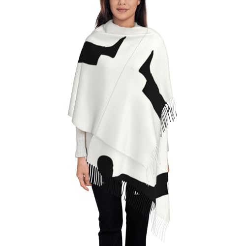 BLWSLC Taekwondo, Kampfsport-Schal, bedruckt, Quaste (vertikaler Stil) und langer Quastenschal, perfekt zum Warmhalten im Herbst und Winter