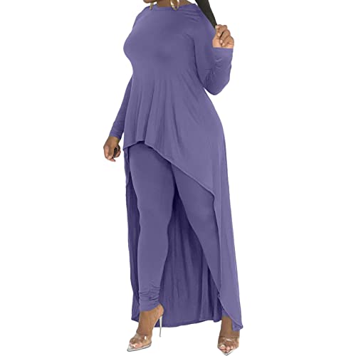 Linen Sets for Women 2 Piece Suit Pants Long Sleeve Maxi Dress and Wide Leg Pant Outfits3