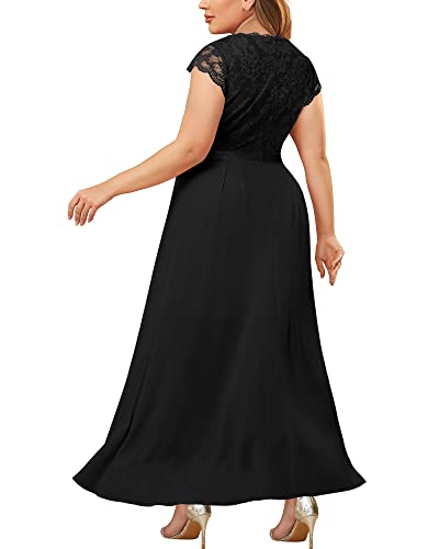 Miusol Women's Plus Size Formal Floral Retro Lace Elegant Bridesmaid Party Maxi Dress2