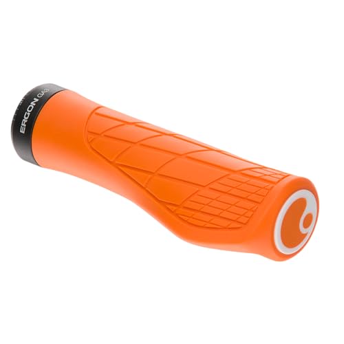 Ergon GA3 Ergonomic Lock-On MTB Grips – Winged Design for Mountain Bike Comfort and Wrist Support, Juicy Orange, Large