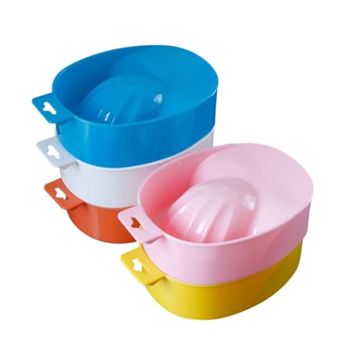 FRCOLOR 5pcs Nail Art Soak Bowl Nail Care Manicure Treatment Bowl Cuticle Softener for Salon Home Use Random Color