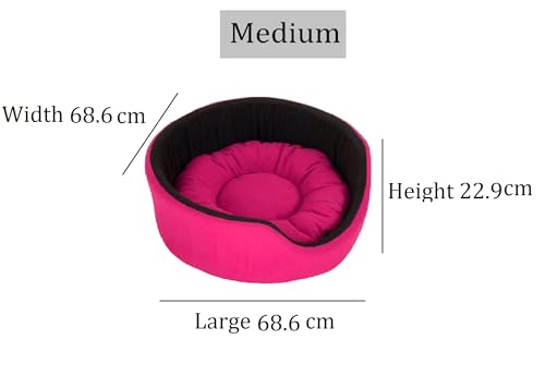 Image of Fluffy's Polyester Luxurious Both Side Soft Dog /Cat Bed (Pink, Medium)