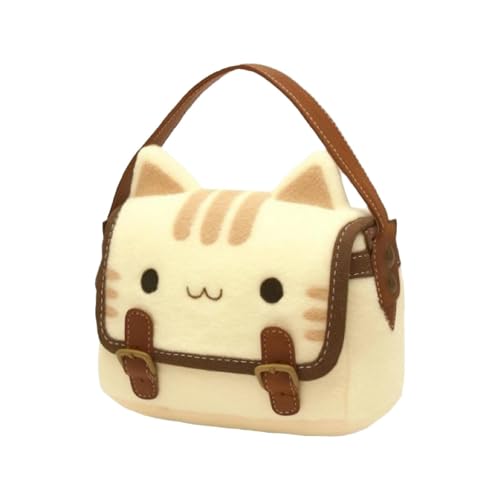 Trousse de maquillage chat en peluche avec grand rangement 20cm