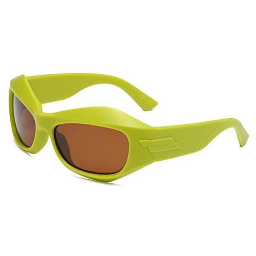 EQNSMDTGZ Damskie okulary przeciwsłoneczne Vintage niestandardowe polaryzacyjne punkowe okulary przeciwsłoneczne Cat Eye, Zielona trawa, Taglia unica