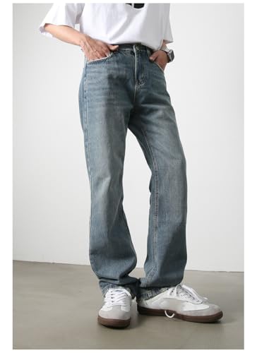 Men's Denim Jeans American High Street Straight Leg Loose Slim Commuting Daily Casual Pants for Men4