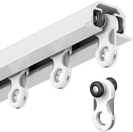 Extra Long Straight Ceiling Track Rail Set, Modern Room Divider System, Aluminum Privacy Partition with Silent Pulleys, Ideal for Living Room, Bedroom, Office (Black)