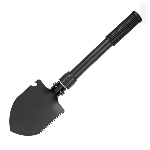 Jsdzsm Heavy Duty Mini Camping Shovel 16 Portable Folding Shovel with Curved D-Handle Collapsible Trenching Shovel for Gardening Digging Beach & Car Small Garden Shovel for Outdoor Use