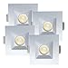 Diodesy 4-Inch LED Square Downlight Luminaire. Recessed Ceiling Light Fixture, 18-Watt, CCT 5 Color Changing (2700K/3000K/3500K/4000K/ 5000K), 1360 Lumens, White, Dimmable, 4-Pack