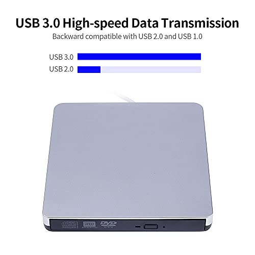 Henniu Unidade óptica externa ultrafina USB 3.0 Unidade de gravação de CD-RW DVD-RW Leitor de CD/DVD