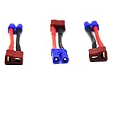 Padarsey 3pcs EC2 Male to Anti-Skid T-Plug Deans Style Female Connector Adapter 16awg 1.96inch/5cm...