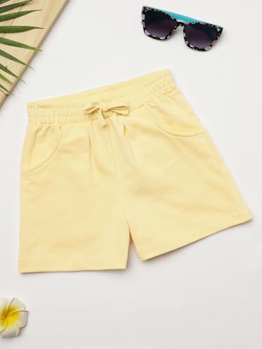 Image of Milou Girls 100% Cotton Stripes Allover Print Biowash Shorts | Soft & Breathable, Safe Dyes, Label-Free Comfort
