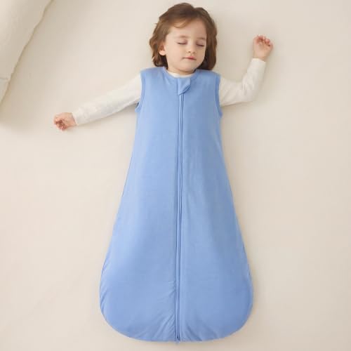 Image of Duomiaomiao 2 Pack Buttery Soft Wearable Blanket Rayon Made from Bamboo Baby Sleep Sack 18-36 Months 1.0 TOG, Premium Baby Sleeping Bag 2-Way Zipper for Babies