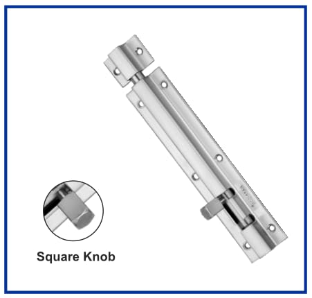 Image of Harrison 0809 Steel Tower Bolt 6 Inch | Tower Bolt for Main Door and Bathroom | Kundi Door Latch for Bedroom, Chitakni | Tower Bolt for Home,Offices Doors,Windows (SS Finish, Pack of 2 pc)