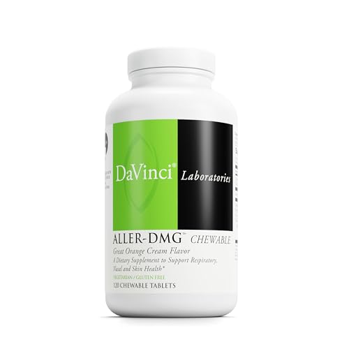 DAVINCI Labs Aller-DMG Chewable - Immune Health Support Histamine Aid & Respiratory Support* - Orange Cream Flavor - 120 Chewable Vegetarian Tablets (60 Servings)