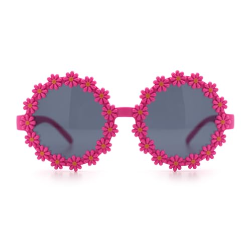 SA106 Girls Kids Daisy Flower Rim Round Circle Plastic Cute Lolita Sunglasses4