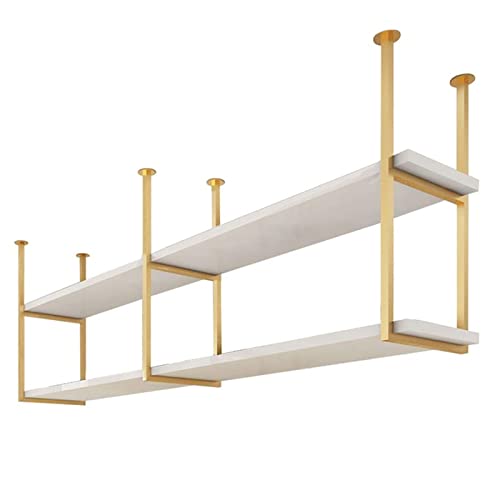 Étagère de rangement murale fer et bois massif pour cuisine et bar