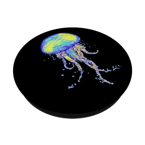 Jellyfish poisonous Jellyfish PopSockets Swappable PopGrip, Black - Image 2