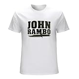 100% Cotton John Rambo Knife Men\'s T-Shirt Unisex Tee White Size 3XL