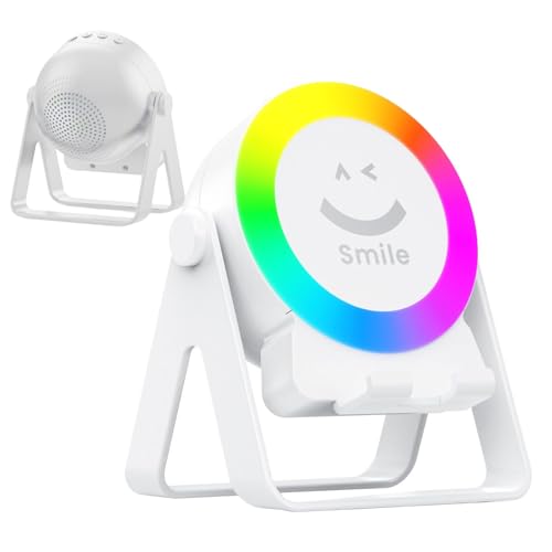 Altavoces de inducción: construcción de componentes electrónicos ABS | Función de sensor giratorio RGB compacta de 10 cm | Ofrece reproducción inalámbrica inmersiva para viajes en casa y lugares de