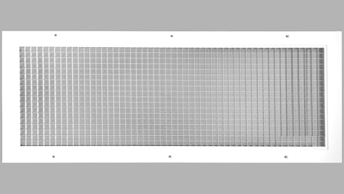 Image of 10 inch x 28 inch Cube Core Eggcrate Return Air Grille - Aluminum Rust Proof - HVAC Vent Duct Cover - White [Outer Dimensions: 12.75 inchw X 30.75 inchh]