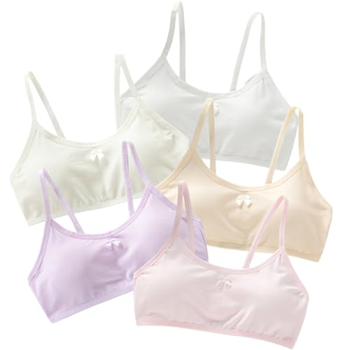 Sujetador deportivo para niñas pack de 5 tops cómodos de algodón sin aros