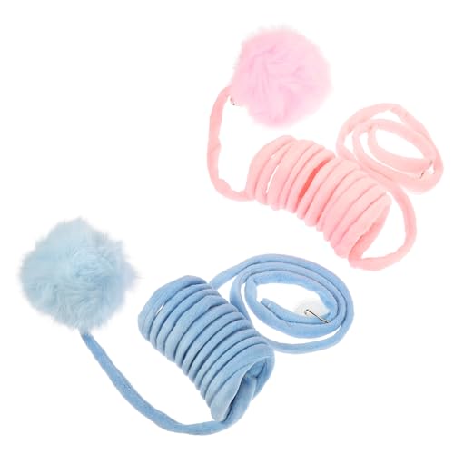 Parliky 2個 ウサギ 毛 ボール おもちゃ 家庭用 子猫 おもちゃ 家庭用 猫 ド