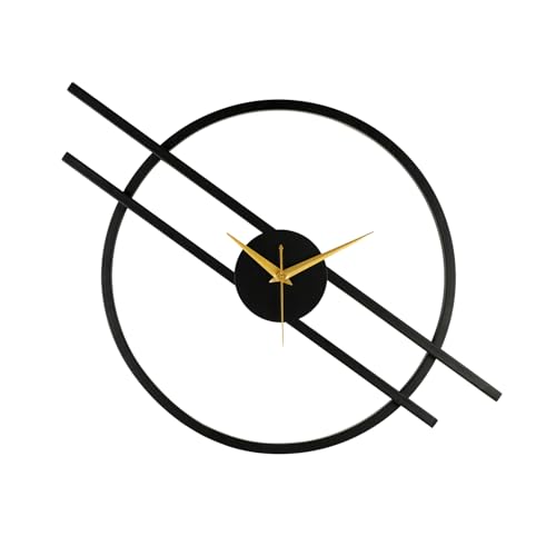 Image of Wakefit Metal Analog Wall Clock Big | 28 Inch | Laser Cut Abstract Home Decor & Gifting Option | for Living Room Study Bedroom & Office Decor | Hushka Metal Wall Clock 700MM Black