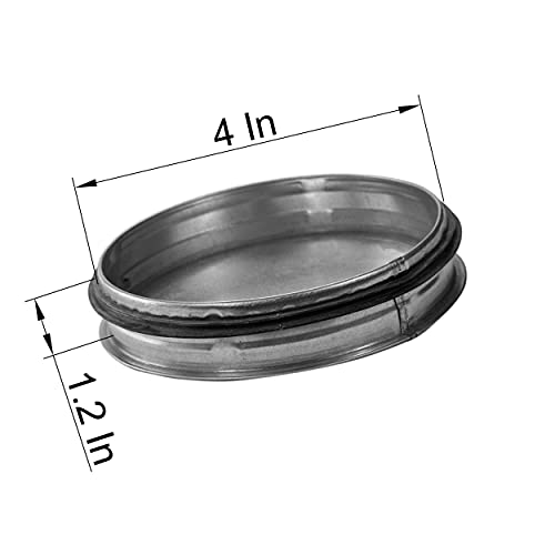 Vent Systems 4\" Galvanized Steel End Cap, 4\" Duct Fitting Diameter. Ducting end Cup. Sewer end Cup. Steel Plug with Rubber Gasket. Dryer Duct Plug. 100mm.