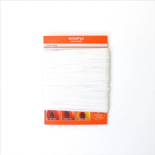 Hilo Ritza 25 Tiger encerado 0.8 mm blanco para cuero miniatura 4