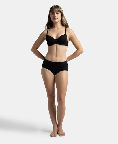 Image of Jockey 1245 Women Under-Wired Padded Super Combed Cotton Elastane Stretch Medium Coverage T-Shirt Bra with Detachable Straps