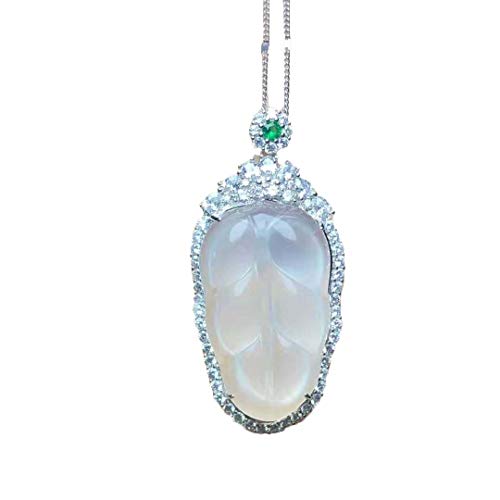 Collier en argent 925 d'exception et véritable chalcédoine blanche sertie