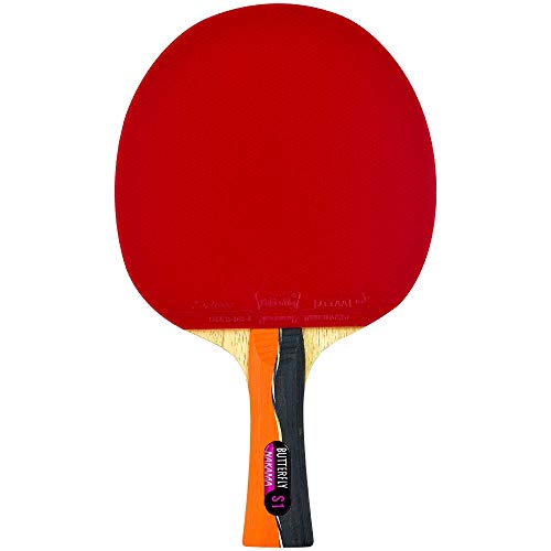 Butterfly Nakama S-1 Table Tennis Racket – Professional Ittf Approved Butterfly Ping Pong Paddle – Sriver Rubber – Carbon Ping Pong Paddle – 2 Ping Pong Balls Included #TOP1