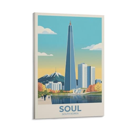 Poster Séoul Corée du Sud 60 x 90 cm pour habiller un grand mur vide avec un paysage urbain
