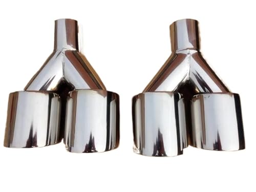 Terminal de escape doble de acero inoxidable 304 con extremo plateado de 63mm a 89mm