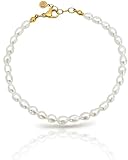 Altitude Boutique Freshwater Pearl Bracelet for Women | Cultured White 6-7mm Pearls | 18K Gold or Silver Plated Stainless Steel Chain, Durable, Hypoallergenic, Classic Design