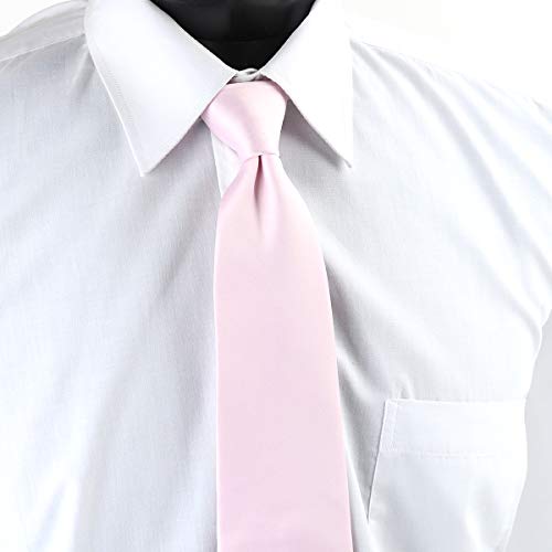 Image of boxed-gifts Umo Lorenzo Mens Zipper Ties Solid Color Pre Tied Polyester Neckties for Men and Women