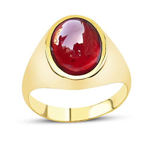 Natural Garnet Ring, Natural Red Garnet Ring For Men, Women, Oval Garnet Ring, Promise Gift, Pinky Ring For Her, January Birthstone