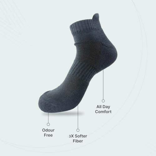 Image of PRASTHAN Sports Unisex Nylon Cotton Ankle Length Socks Made With Breathable Anti Odour & Moisture Absorbent Combed Cotton with a Extra Durable.